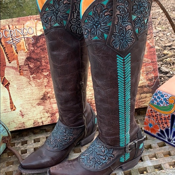 OLD GRINGO NEW With Box Aster Tooling 18” Tall Knee High Western Boots, Size 6.5 - Picture 3 of 13
